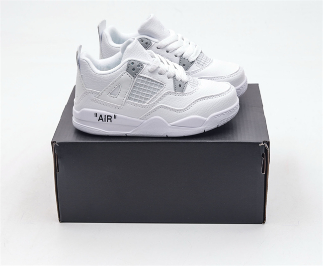 Youth Running weapon Super Quality Air Jordan 4 White Shoes 043